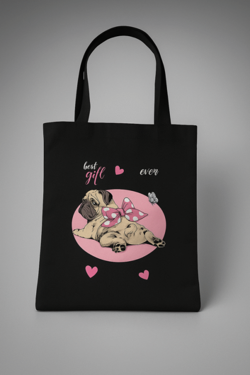 Стильний і зручний шопер із милим принтом песика з бантом м.25-139 (р.34 × 40 см)  №758154 - Amsterdam HR277