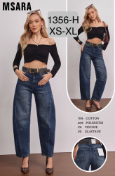 Джинси жіночі баггі з ременем м.1356-Н (р:XS-XL) в упаковці 6 штук №764459