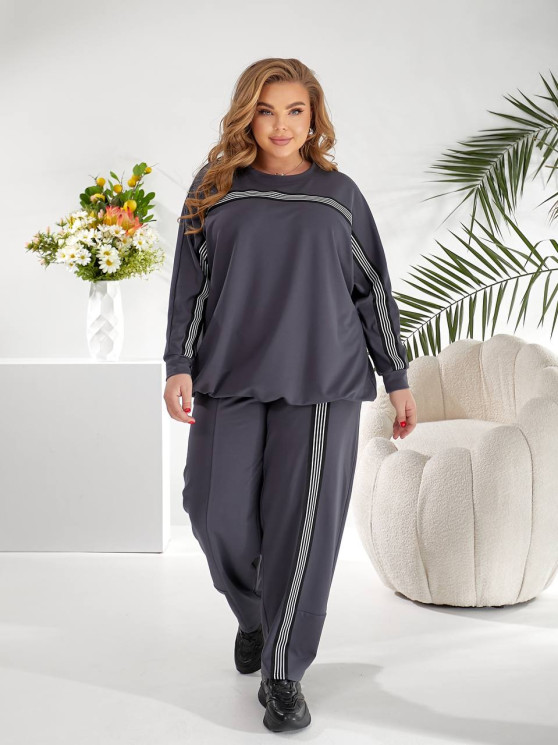 Костюм спортивний жіночий, двонитка трикотаж м. 1435 (р: 60-62, 64-66, 68-70) №807065 - 