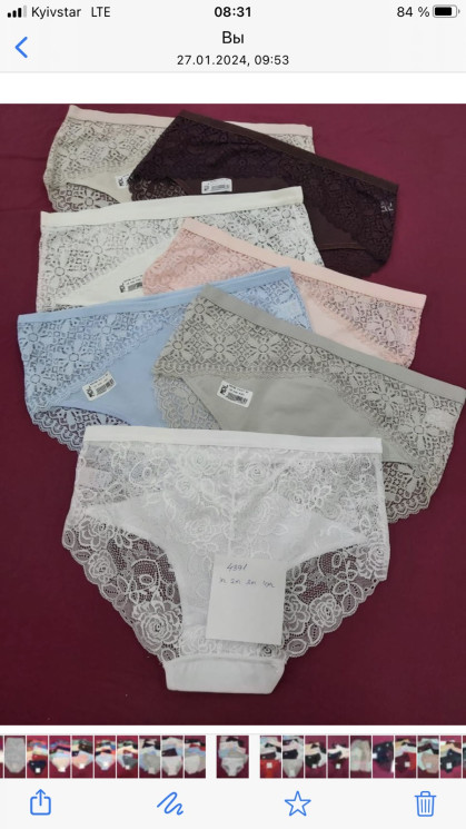 Труси жіночі, котон Donna Lissa, (р. ХL, 2 XL, 3XL, 4XL ), 7 кольорів, в упаковці 12 шт. №307624 - 