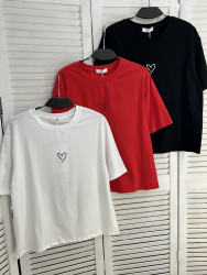 Футболка жіноча "2238" котон (р: one size) 3 кольори, в упаковці 5 шт. №385918