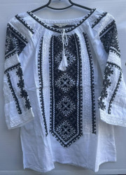 Вишиванка жіноча з коттону (Розмір: S-3XL) білого кол, в уп. 6 шт №301329