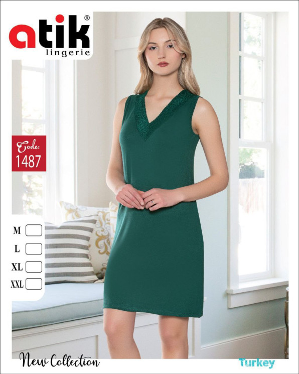 Нічна сорочка жіноча, бамбук, ажур, м.1487 (розмір: M-2XL ​), в упаковці 4 штуки №341910 - Karahan HR1930