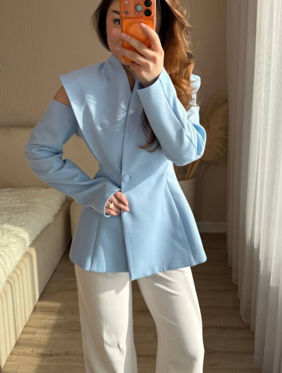 Піджак жіночий трендовий, костюмка + підкладка м. 5715 (р: S, M, L, XL) №820128 - 