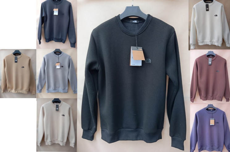 Світшот чоловічий The North Face, трьохнитка (р: 48,50,52,54,56) 8 кольорів, в упаковці 5 шт. №360911 - Relaxwear RZ3531