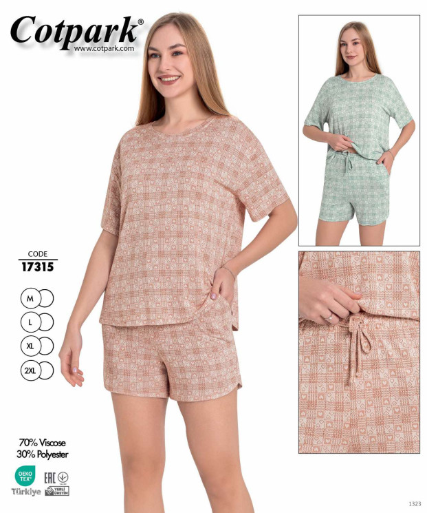 Піжама жіноча "17315" віскоза (р: М,L,XL,2XL) 2 кольори, в упаковці 4 шт. №365161 - 