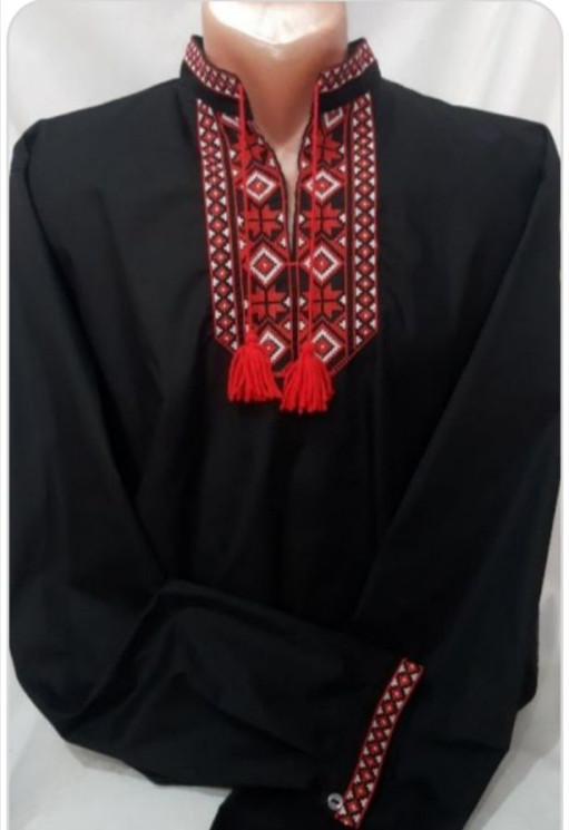 Вишиванка чоловіча (Розмір: S-2XL) коттон в упаковці 5 штук №820793 - Ninette BG/PO2160