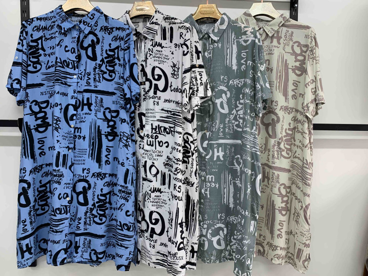 Сукня жіноча, штапель, м.36951 (р: 3XL-7XL), 4 кольори, в упаковці 5 штук №329042 - Chiny 2598