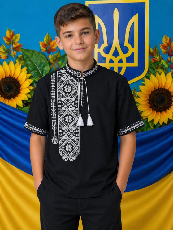 Вишиванка дитяча, льон (розміри: 7-12 років), в упаковці 6 штук №343273 - Delux 909