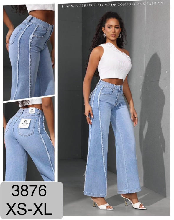 Джинси жіночі палаццо стрейч м.3876 (р:XS-XL) в упаковці 6 штук №761941 - UNO2Uva SER1864