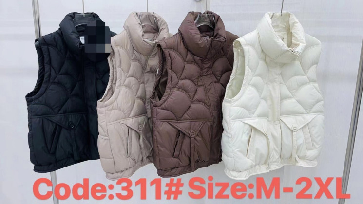 Жилетка жіноча, плащівка, м.311 (Розмір: M-XXL ), 4 кольори, в упаковці 4 штуки №316343 - Love SE 973-975