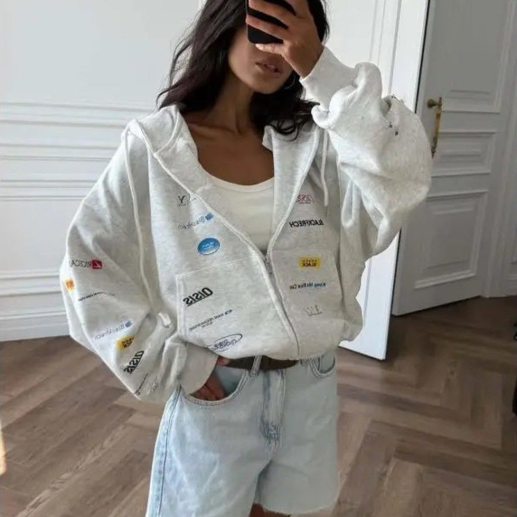 Худі жіноче oversize на блискавці, петля м. 1208 (р: S, M, L) №822092 - 