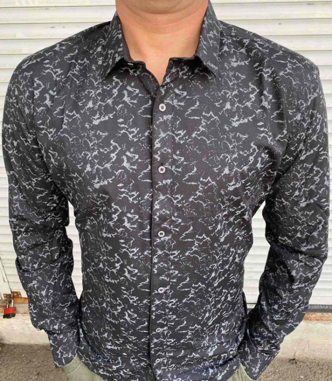Сорочка Fmt р 3XL-6XL Чоловіча S2238 black батал - NikNumbers SE1041-1042