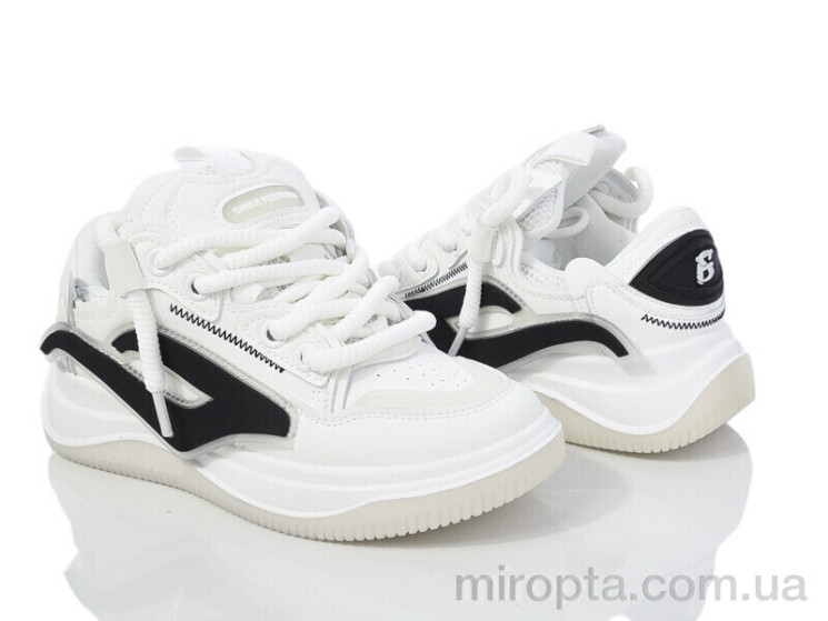 Кросівки 136-27 white-black р: 36-41, в упаковці: 8 пар, купити тільки гуртом - 969358