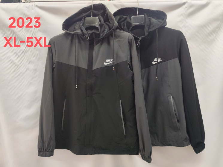 Вітрівка чоловіча, плащівка, м.2023 (р. XL-5XL), 2 кольори, в упаковці 5 штук №333600 - 