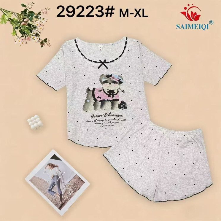 Піжама жіноча трикотаж м.29223 (Розмір: M-XL) в упаковці 3 штуки №762681 - Ekaterina