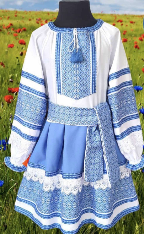 Сукня-вишиванка дитяча, комбінований (розміри: зріст 110-134) в упаковці 5 штук №317812 - Delux 909