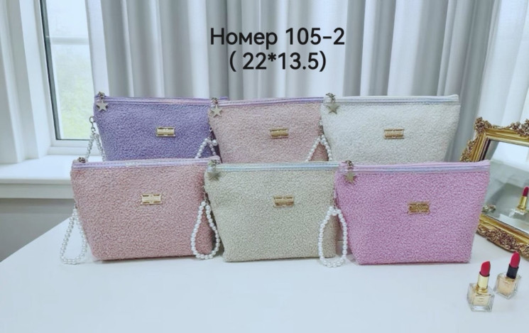 Косметичка жіноча "105-2" тедді (р: 22*13.5см) мікс кольорів, в упаковці 12 шт. №378450 - Tessa272