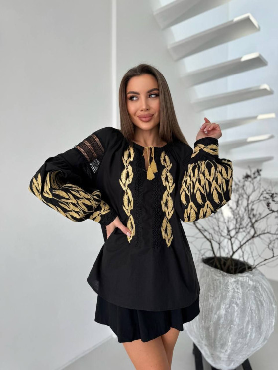 Вишиванка жіноча, льон (розміри: S,M,L ), в упаковці 3 штуки №329803 - Delux 909