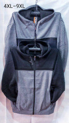 Спортивна кофта чоловіча, фліс (р. 4XL-9XL) 2 кольори, в упаковці 6 шт. №952607