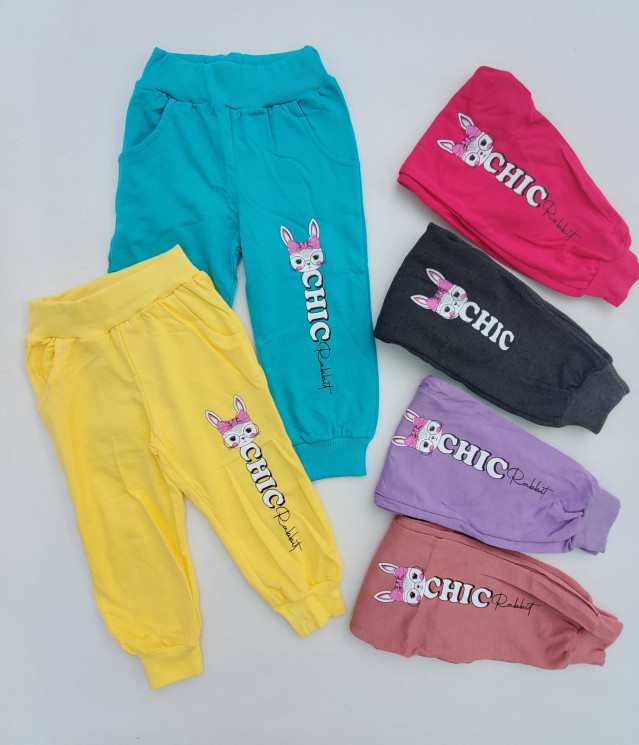 Спортивні штани дитячі, двунитка, м.10174 (Розмір: 2-6 років ), в упаковці 5 шт. №315063 - 