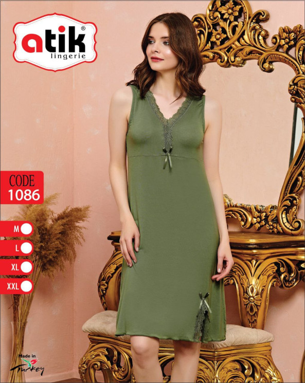 Нічна сорочка жіноча, бамбук, ажур, м.1086 (розмір: M-4XL ​), в упаковці 6 штук №341912 - Karahan HR1930