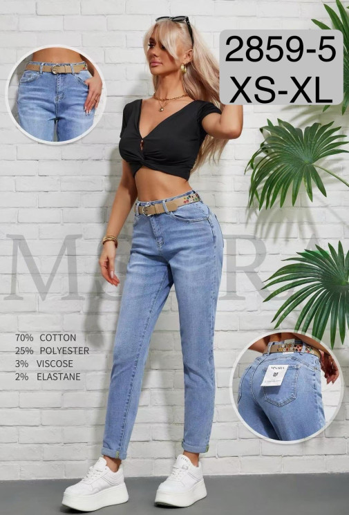 Джинси жіночі мом, м.2859-5,  (р: XS-XL) в упаковці 6 шт. №750605 - UNO2Uva SER1864