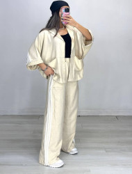 Костюм жіночий OVERSIZE з лампасами, жатий льон м. 1928 (р: 50-52, 52-54) №821900