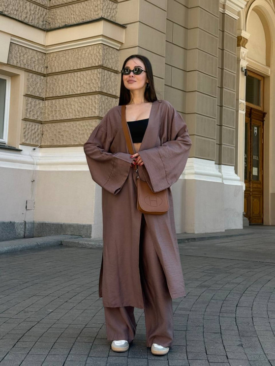 Костюм жіночий, льон-жатка, м. 1736 (р: 42-48) №712137 - BestFashion RZ6220 м. 1736