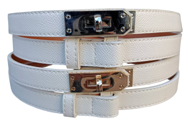 Ремінь жіночий Hermes Helly, штучна шкіра (Розмір: ширина - 20 мм, довжина - 105-120 см ), 2 кольори  №337193 - 