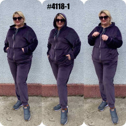 Спортивний костюм жіночий, велюр, м.4118 (Розмір: 54-60 ), 8 кольорів, в упаковці 4 штуки №347267