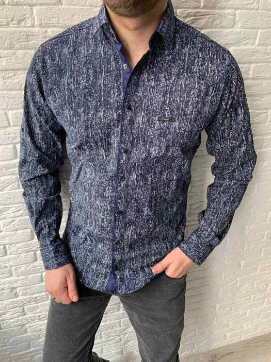 Сорочка No Brand р M-3XL Чоловіча S2958 blue - NikNumbers SE1041-1042