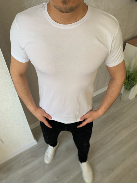 Футболка No Brand р M-3XL Чоловіча S2758 white - NikNumbers SE1041-1042