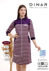 Халат жіночий, велюр на котоновій основі, м.4876 (Розмір: 2XL-5XL), в упаковці 4 штуки №320393