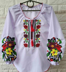 Вишиванка дитяча, паплін (р: 6-9 років) 2 кольори, в упаковці 4 шт. №372840