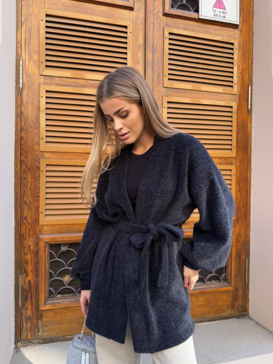 Кардиган жіночий, трикотаж «альпака» м. SV 662 (р. S, М, L, XL) чорний №411596 - 