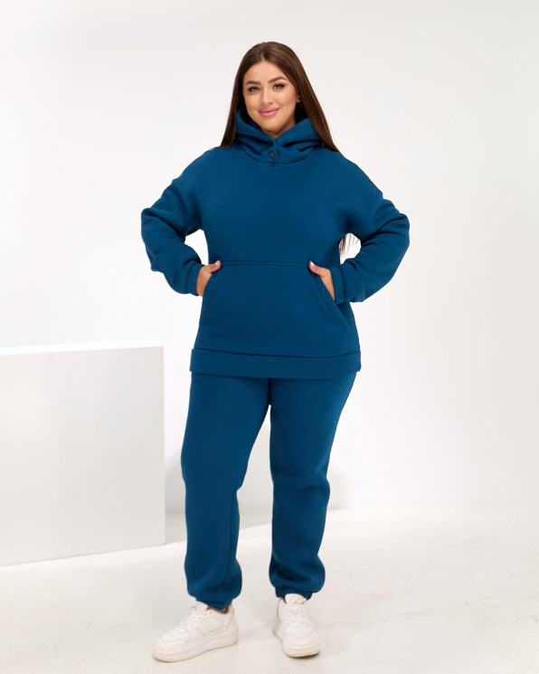 Костюм жіночий прогулянковий утеплений "Style-26", тринитка з начосом м. 7711 (р. 56-58, 60-62) морська хвиля №416473 - 