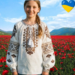 Вишиванка дитяча, льон (р: 116-152см) в упаковці 7 шт. №386899