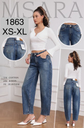 Джинси жіночі баггі м.1863 (р:XS-XL) в упаковці 6 штук №764462