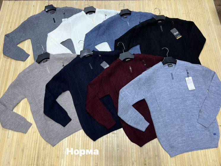 Светр чоловічий, в'язка (р: М,L,XL) 8 кольорів, в упаковці 3 шт. №378532 - Turkey SE897