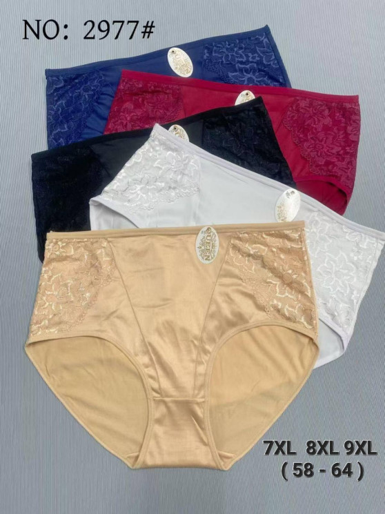 Труси жіночі, котон, м.2977 (р. 7XL-9XL), мікс кольорів, в упаковці 12 штук №336314 - Chiny 2598
