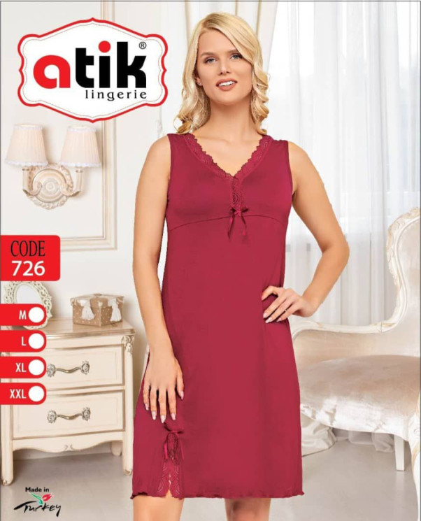 Нічна сорочка жіноча, бамбук, ажур, м.726 (розмір: M-2XL ​), в упаковці 4 штуки №341913 - Karahan HR1930