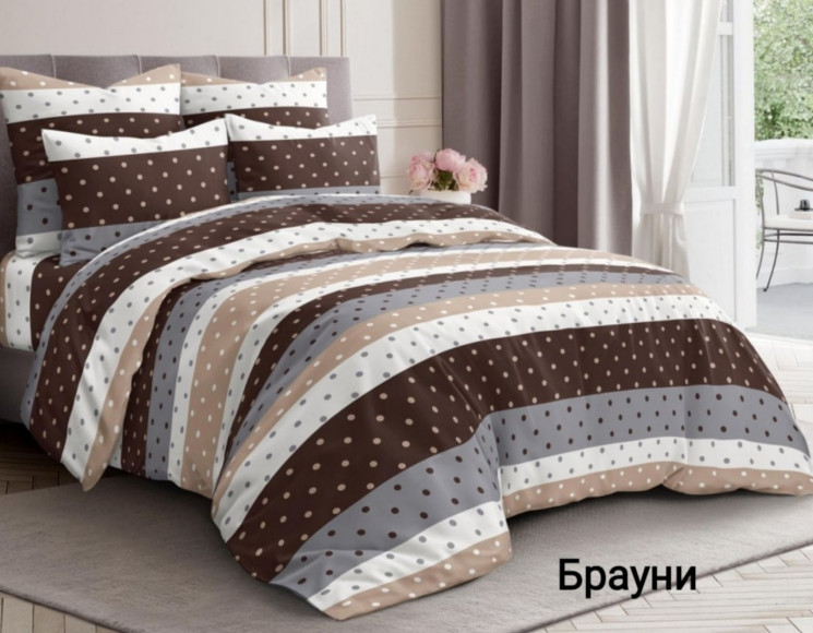 Комплект постільної білизни, бязь, м. Брауни  (розмір: євро максі/нестандарт) №323865 - Palma RZ3641