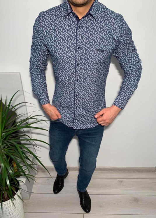 Сорочка No Brand р M-3XL Чоловіча R423 grey - NikNumbers SE1041-1042