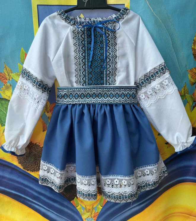 Костюм-вишиванка дитячий, комбінований (розміри: зріст 122-146) в упаковці 4 штуки №317250 - Delux 909