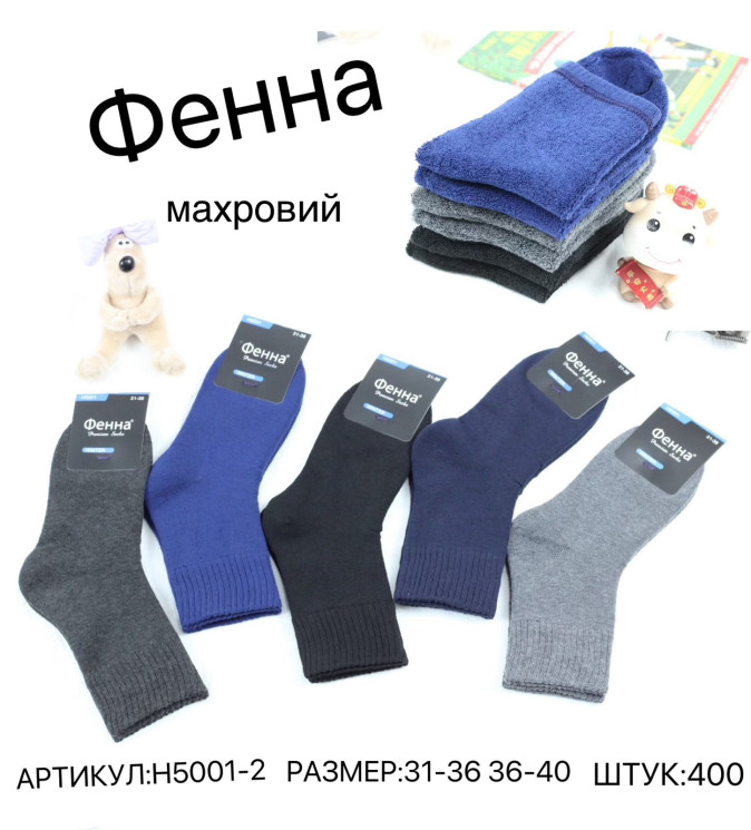 Дитячі шкарпетки, бавовна, махра, м.H5001-2 (р. 31-36,36-40 ), мікс кольорів, в упаковці 20 пар №337371 - VanKiey 434