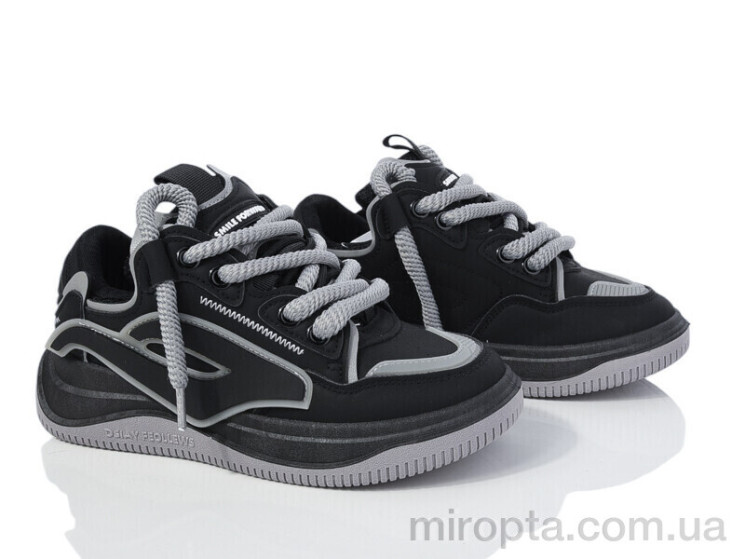 Кросівки 136-27 all black р: 36-41, в упаковці: 8 пар, купити тільки гуртом - 969360