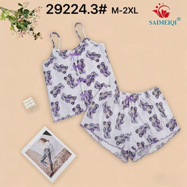 Піжама жіноча трикотаж м.29224.3 (Розмір:M-2XL) в упаковці 4 штуки №763190 - Ekaterina