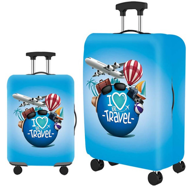 Чохол на валізу I love travel м.25-9 (розмір L) Колір:Блакитний №753286 - Amsterdam HR277