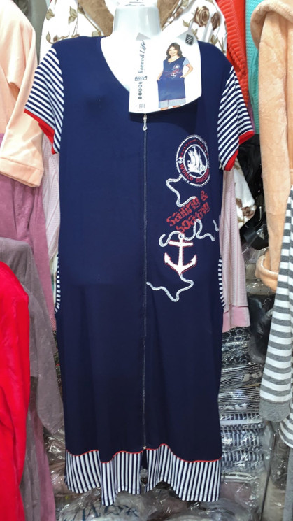 Халат жіночий "7313-В" віскоза (р: 2XL,3XL,4XL) в упаковці 3 шт. №364238 - Romex HR1980